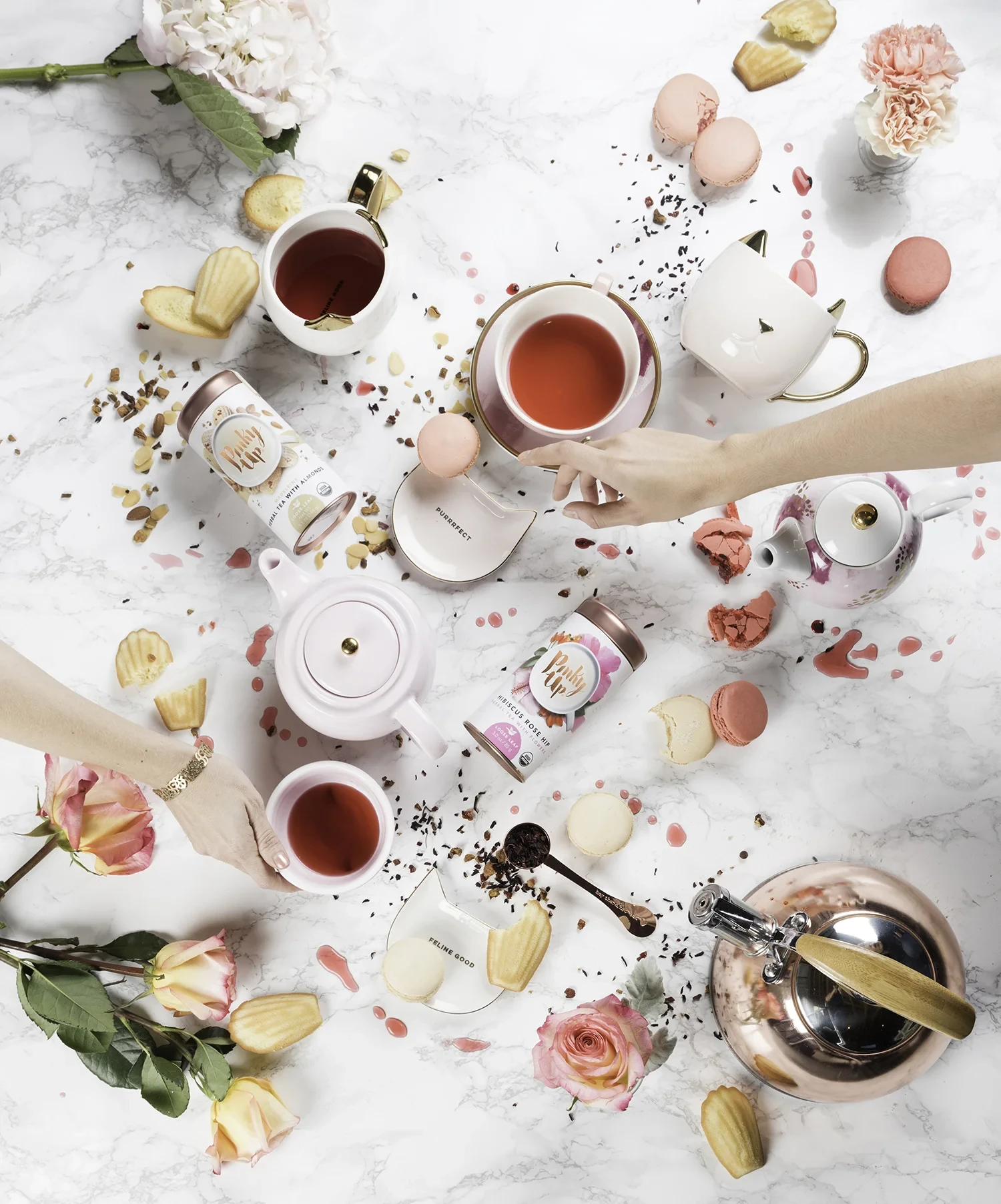 We're not afraid to get messy with our Pinky Up tea-sserts. It isn't a tea party without a few crumbs and loose leaves!